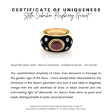 Stella Cabochon Raspberry Garnet Ring with Diamonds