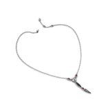 Midnight Necklace with Black & White Diamonds and Burmese Rubies