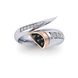 Eclipse Essence Ring with Black and White Diamonds