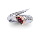 Eclipse Essence Ring with Diamonds and Burmese Rubies