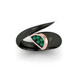 Eclipse Essence Black Ring with Garnet Tsavorites