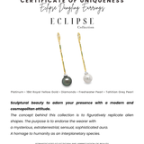 Eclipse Dangling Earrings with Diamonds, Garnet Tsavorites, Freshwater Pearl and Tahitian Grey Pearl