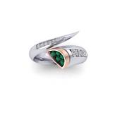 Eclipse Essence Ring with Diamonds and Garnet Tsavorites