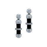 Stella Cylinder Earrings with Diamonds and Onyx