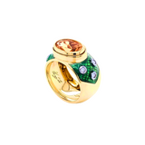 Stella Garden Green Enamel Ring with Limoges Citrine and Diamonds