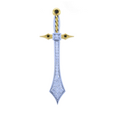 SAINT Sword Pendant with White Diamonds Full Pavee' and Black Diamonds