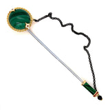 Doge Lapel Pin with Malachite, Burmese Rubies & Onyx