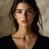 Eclipse Necklace with White and Black Diamonds