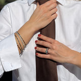 Tennis Bracelet in Yellow Gold with Garnet Tsavorite & Diamonds (0.03)