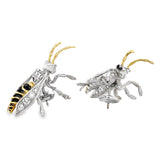 Flying Hornet Earrings with New Age Diamonds