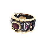 Raphael Ring with Garnet, Rhodolite Garnet and Diamond