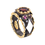 Tiziano Ring with Garnet, Rhodolite Garnet and Diamond