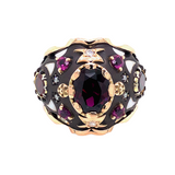 Brunelleschi Ring with Garnet, Rhodolite Garnet and Diamond