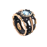 Botticelli Ring with Blue Topaz and Diamond