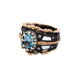 Botticelli Ring with Blue Topaz and Diamond