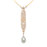 Tahitian Micro Pearls Necklace with Diamonds