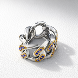 Carpe Diem Ring with New Age Royal Blue Sapphires L