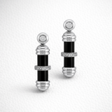 Stella Cylinder Earrings with Diamonds and Onyx