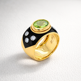 Stella Grand Peridot Ring with Diamonds