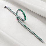 Tennis Bracelet in White Gold with Garnet Tsavorites