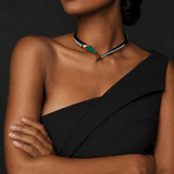 Eclipse Choker Black with Garnet Tsavorites