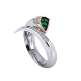 Eclipse Essence Ring with Diamonds and Garnet Tsavorites