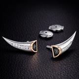 Eclipse Studs with Black & White Diamonds