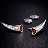 Eclipse Studs with Diamonds and Burmese Rubies