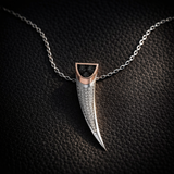 Eclipse Necklace with Full Pavé White Diamonds and Black Diamonds