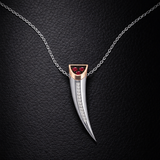 Eclipse Necklace with White Diamonds and Burmese Rubies