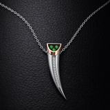 Eclipse Necklace with White Diamonds and Garnet Tsavorites