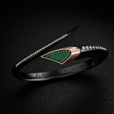 Eclipse Bangle Black with Garnet Tsavorites