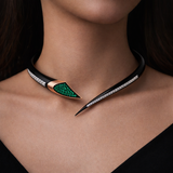 Eclipse Choker Black with Garnet Tsavorites