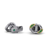 Carpe Diem Cufflinks with New Age Colombian Emeralds