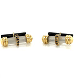 Stella Rock Crystal Cufflinks with Royal Sapphires and Onyx