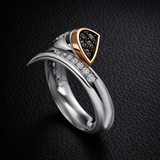 Eclipse Essence Ring with Black and White Diamonds