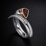 Eclipse Essence Ring with Diamonds and Burmese Rubies