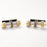 Stella Rock Crystal Cufflinks with Royal Sapphires and Onyx