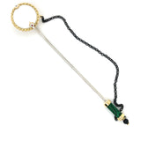 Doge Lapel Pin with White Agate, Malachite, Onyx & Burmese Rubies