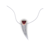 Eclipse Necklace with Full Pavé White Diamonds and Burmese Rubies