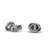 Carpe Diem Cufflinks with New Age Royal Blue Sapphires