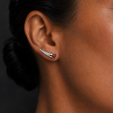 Eclipse Studs with Diamonds and Burmese Rubies
