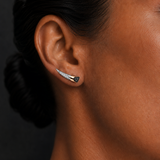 Eclipse Studs with Black & White Diamonds