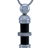 Stella Cylinder Necklace with Diamonds and Onyx