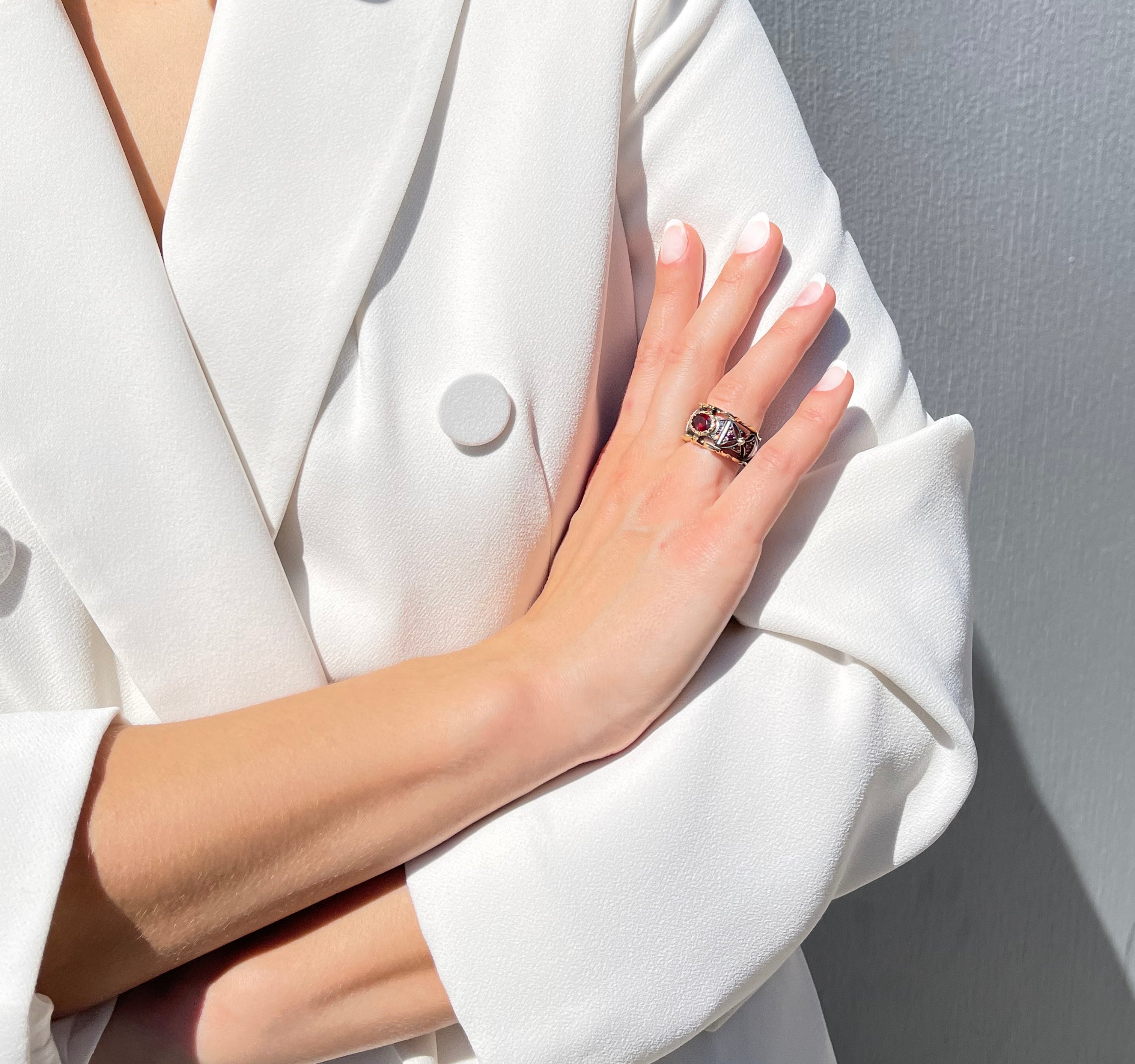 Raphael Ring with Garnet, Rhodolite Garnet and Diamond – Francois Santo